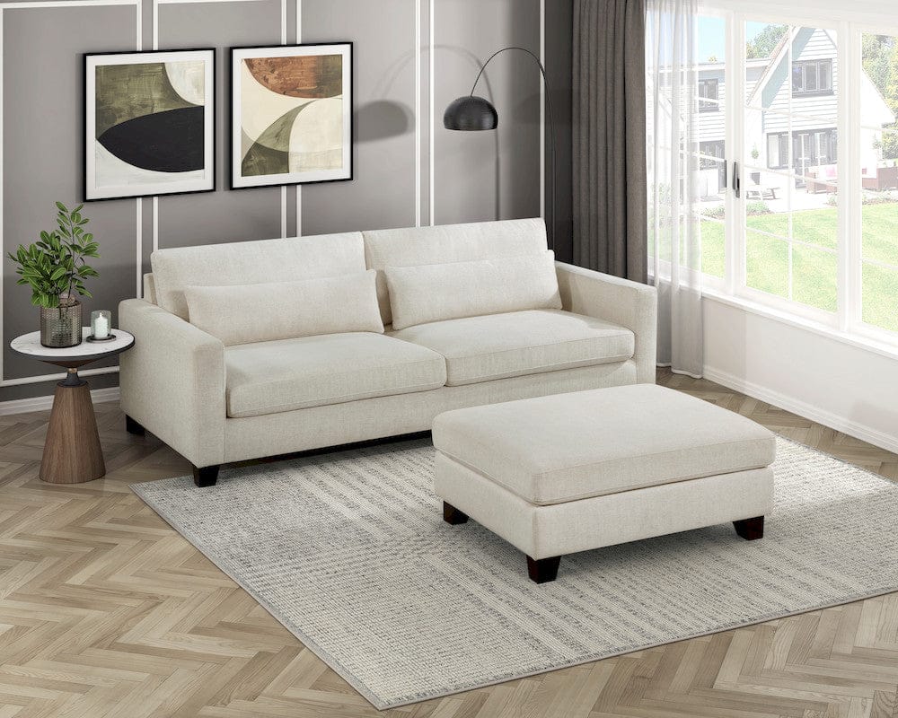 Homelegance  - Zeke Ottoman in Ivory - 9490BE-4  view 3