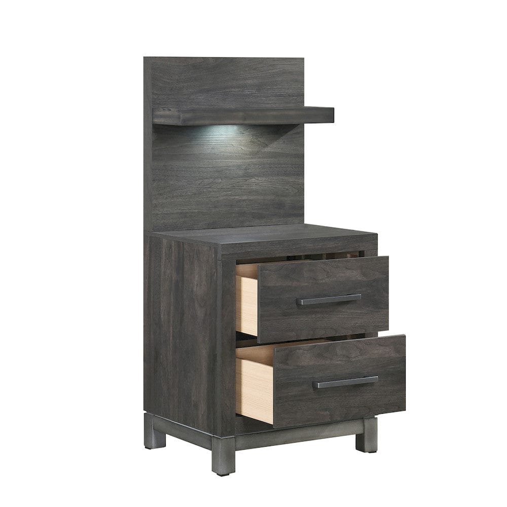 Homelegance  - Zephyr Night Stand W/ Wall Panel - 1577DG-4Px  view 3