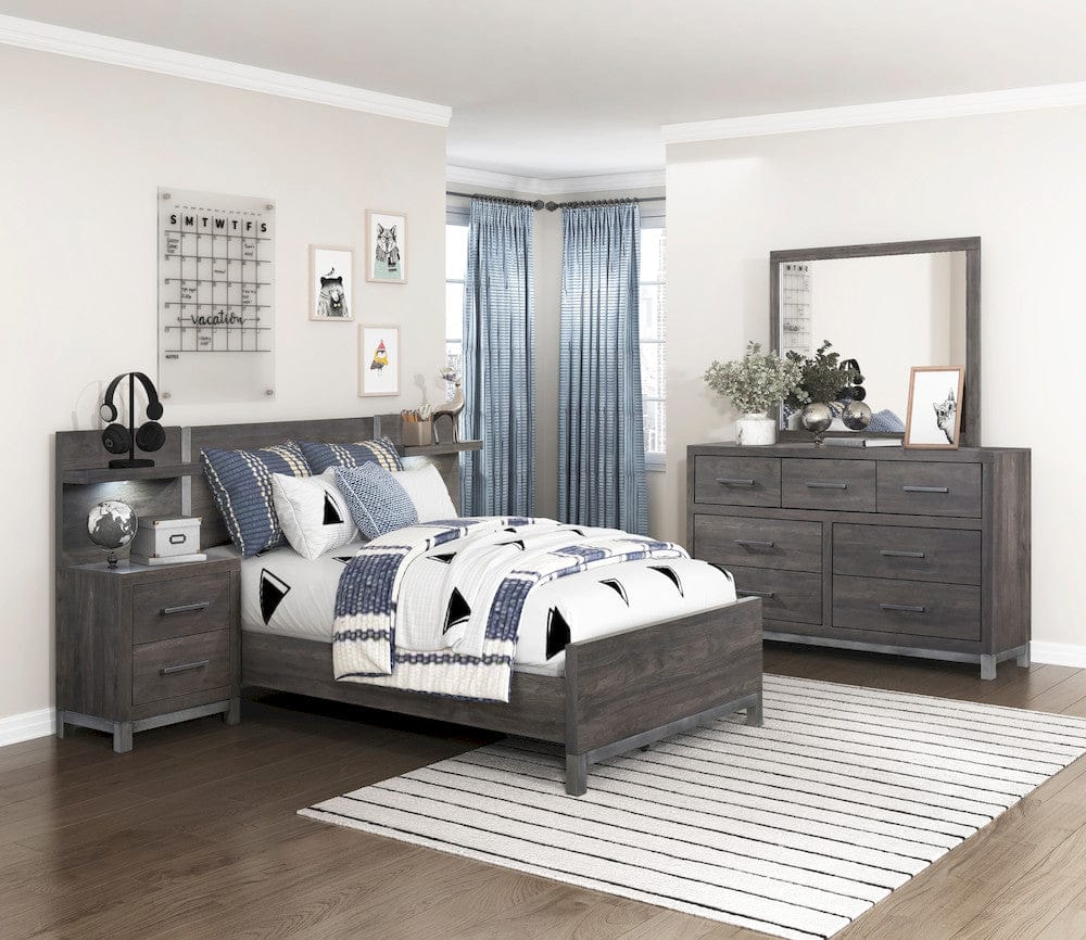 Homelegance  - Zephyr Night Stand W/ Wall Panel - 1577DG-4Px  view 5