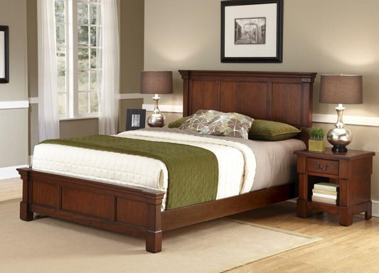 Homestyles Furniture - Aspen Brown Queen Bed and Nightstand - 5520-5019 veiw 1