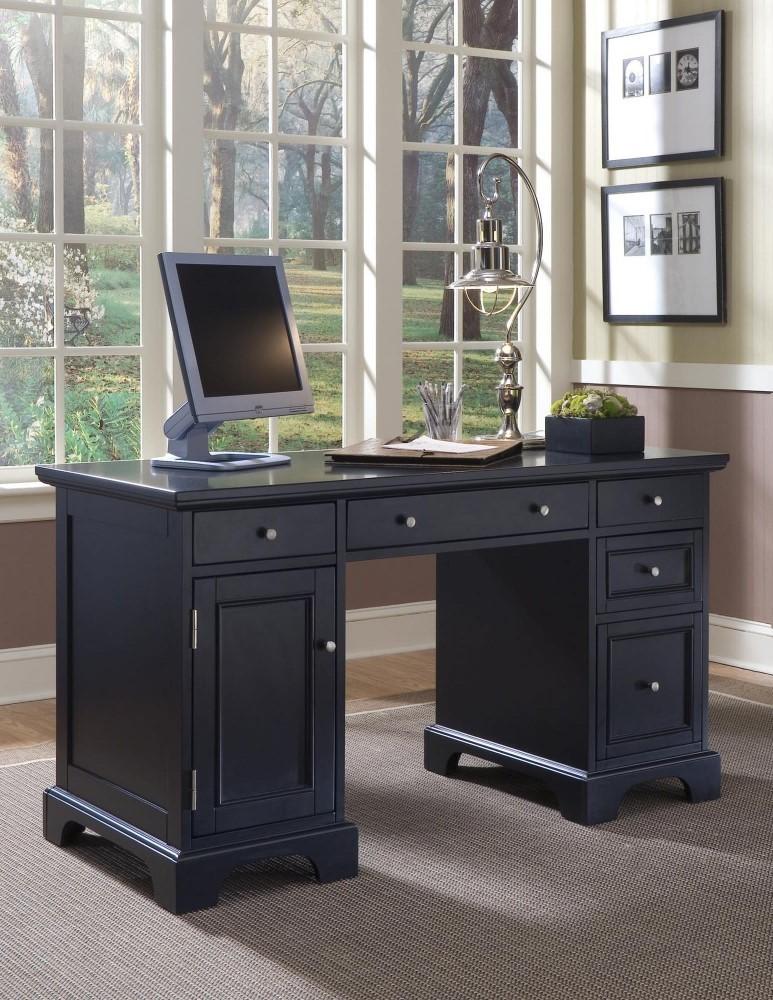 Homestyles Furniture - Bedford Black Pedestal Desk - 5531-18 veiw 1