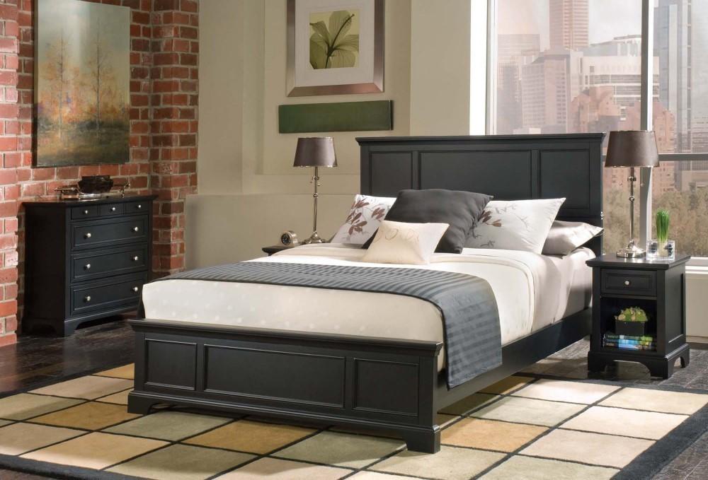 Homestyles Furniture - Bedford Black Queen Bed, Nightstand and Chest - 5531-5014 veiw 1
