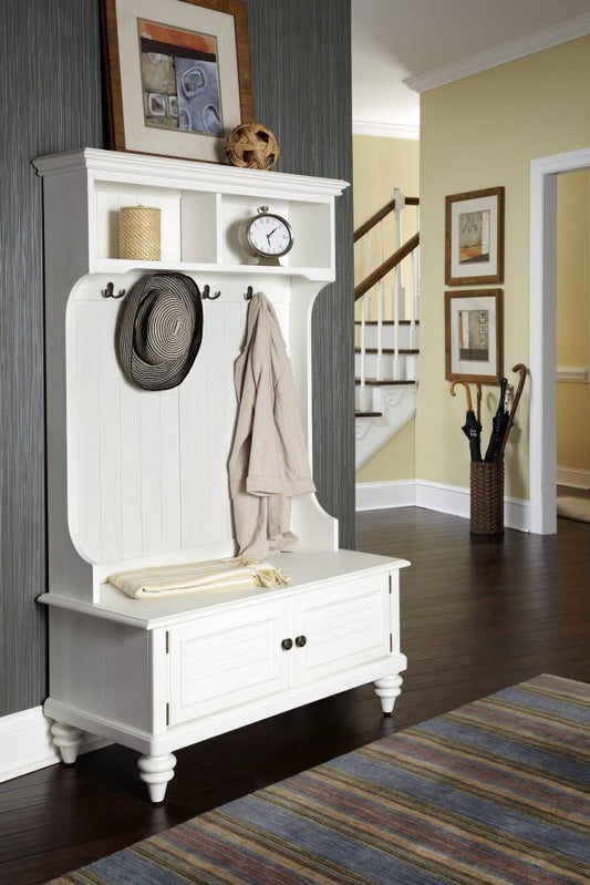 Homestyles Furniture - Bermuda White Hall Tree - 5543-49 veiw 1
