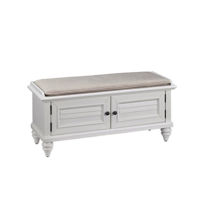 Homestyles Furniture - Bermuda White Storage Bench - 5543-26 veiw 1