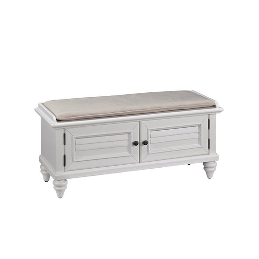 Homestyles Furniture - Bermuda White Storage Bench - 5543-26 veiw 1