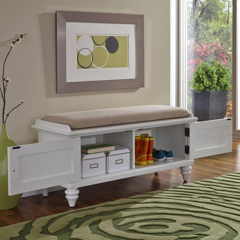 Homestyles Furniture - Bermuda White Storage Bench - 5543-26 veiw 3