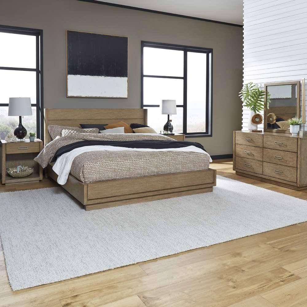 Homestyles - Big Sur Brown King Bed with Two Nightstands and Dresser with Mirror - 5506-6022 veiw 2