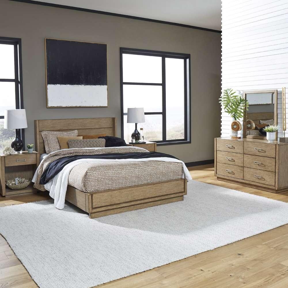 Homestyles - Big Sur Brown Queen Bed with Two Nightstands and Dresser with Mirror - 5506-5022 veiw 3
