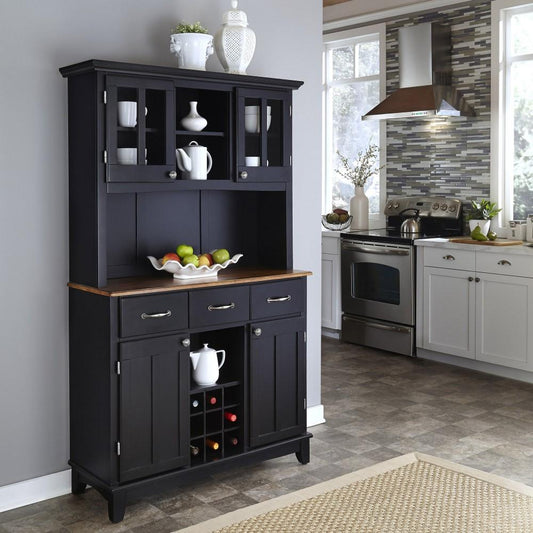 Homestyles Furniture - Buffet of Buffets Black Server with Hutch - 5100-0046-42 veiw 2