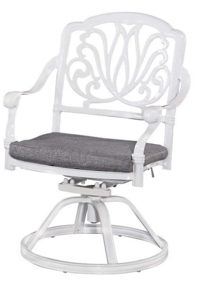 Homestyles Furniture - Capri White Swivel Chair with Cushion - 6662-53 veiw 1