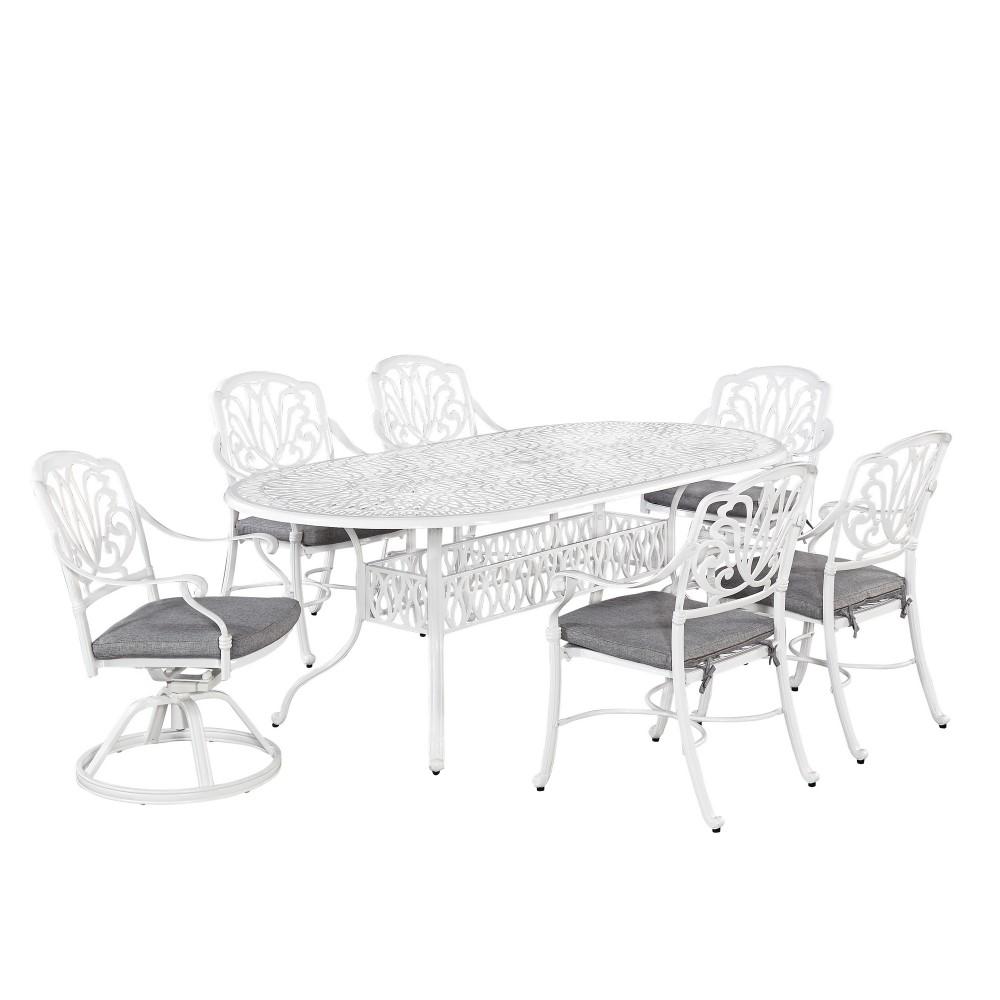 Homestyles Furniture - Capri White Swivel Chair with Cushion - 6662-53 veiw 2