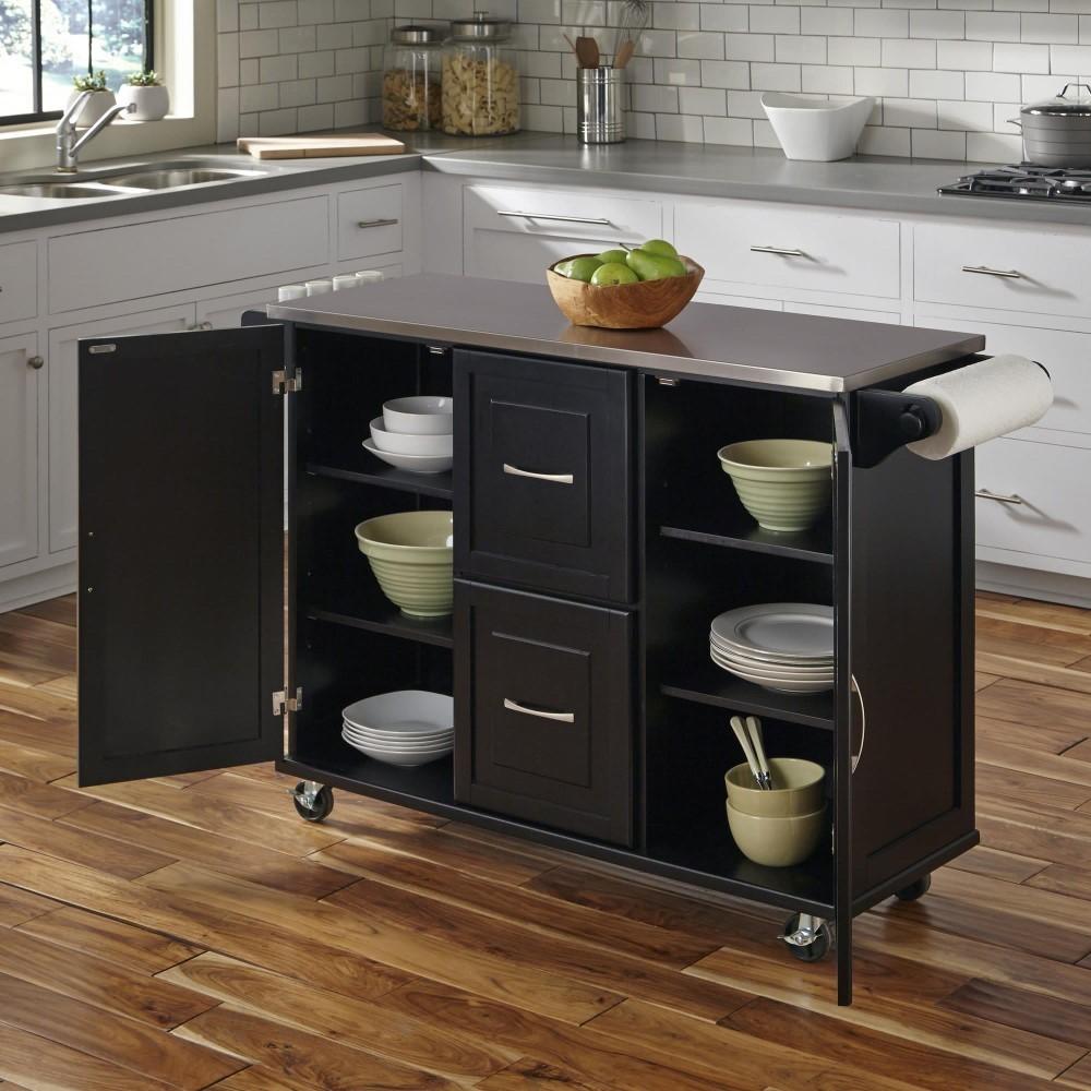 Homestyles Furniture - Dolly Madison Black Kitchen Cart - 4515-95 veiw 3