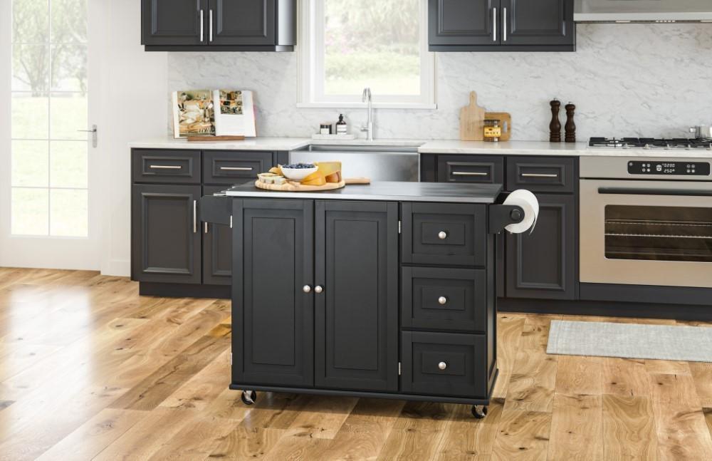 Homestyles Furniture - Dolly Madison Black Kitchen Cart - 4513-95 veiw 2