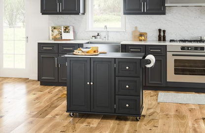 Homestyles Furniture - Dolly Madison Black Kitchen Cart - 4513-95 veiw 2