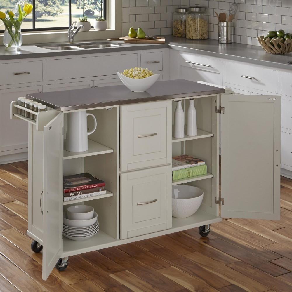 Homestyles Furniture - Dolly Madison White Kitchen Cart - 4514-95 veiw 3