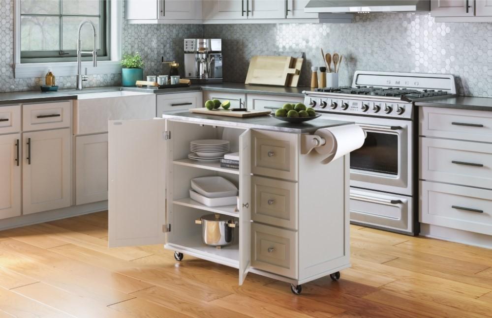 Homestyles Furniture - Dolly Madison White Kitchen Cart - 4512-95 veiw 3