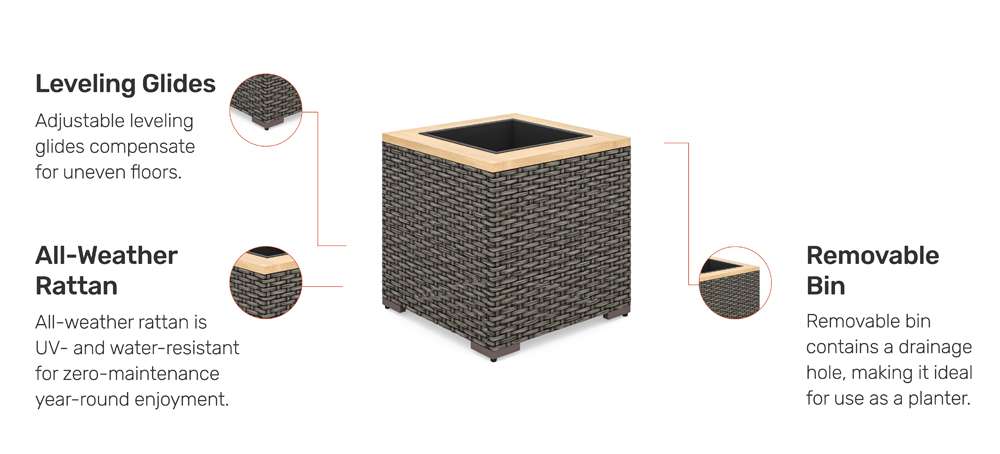 Homestyles Furniture - Boca Raton Outdoor Planter - 6801-24 veiw 2
