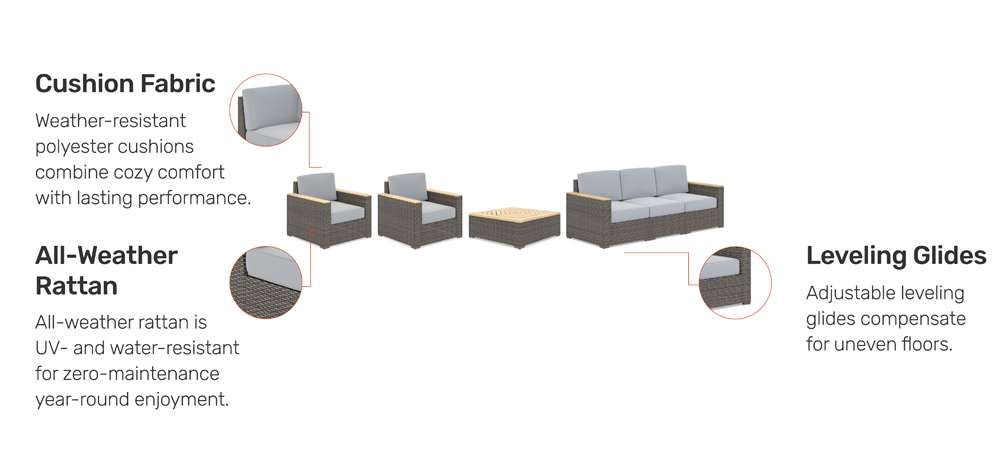 Homestyles Furniture - Boca Raton Outdoor Sofa Set - 6801-30-11D-21 veiw 3