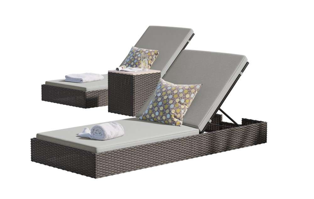 HomeStyles Furniture - Outdoor Chaise Lounge Pair and Side Table - 6801-83D-T veiw 1