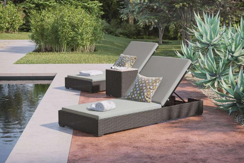 HomeStyles Furniture - Outdoor Chaise Lounge Pair and Side Table - 6801-83D-T veiw 2