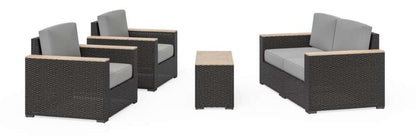 HomeStyles Furniture - Outdoor Loveseat, Arm Chair Pair and Two Side Tables - 6801-11D6-TD veiw 1