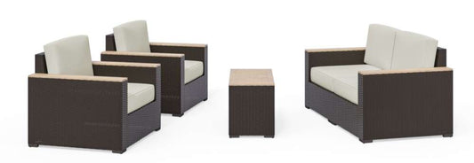 HomeStyles Furniture - Outdoor Loveseat, Arm Chair Pair and Two Side Tables - 6800-11D6-TD veiw 1