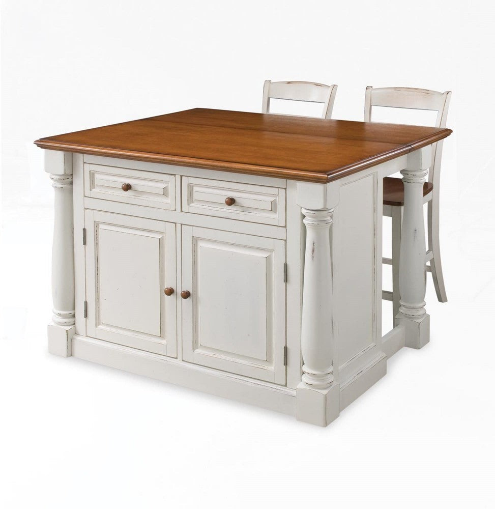 Homestyles Furniture - Monarch White 3 Piece Kitchen Island Set - 5020-948 veiw 1