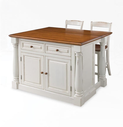 Homestyles Furniture - Monarch White 3 Piece Kitchen Island Set - 5020-948 veiw 1