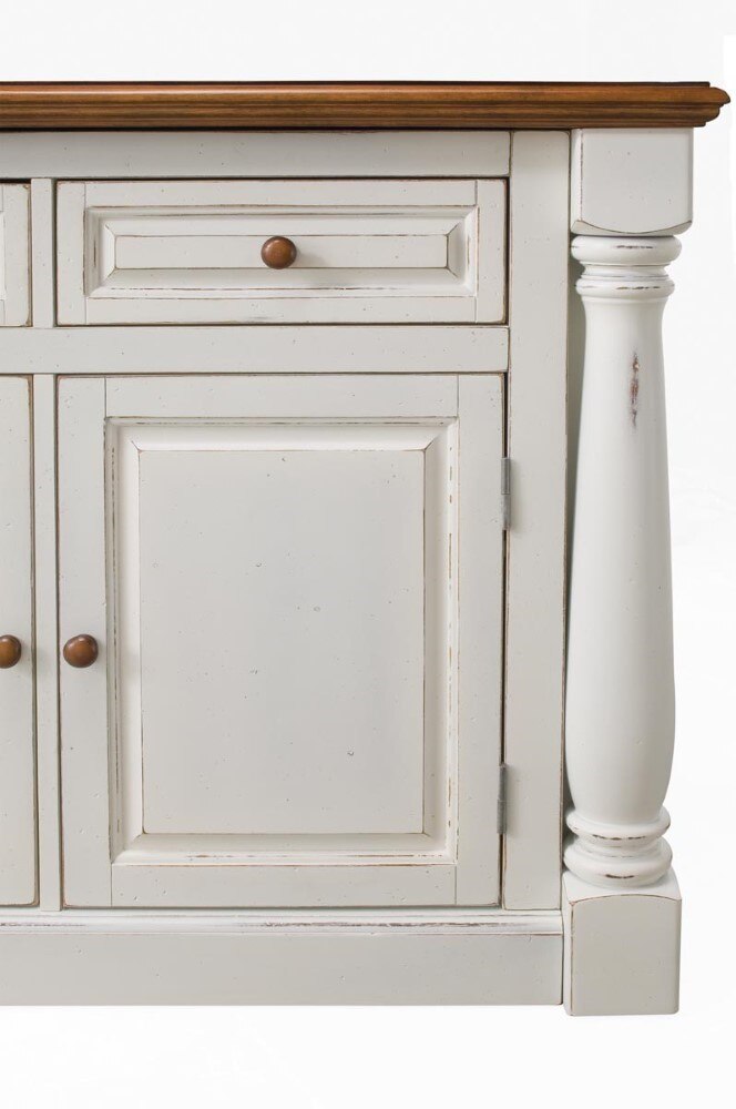 Homestyles Furniture - Monarch White Kitchen Island - 5020-94 veiw 2