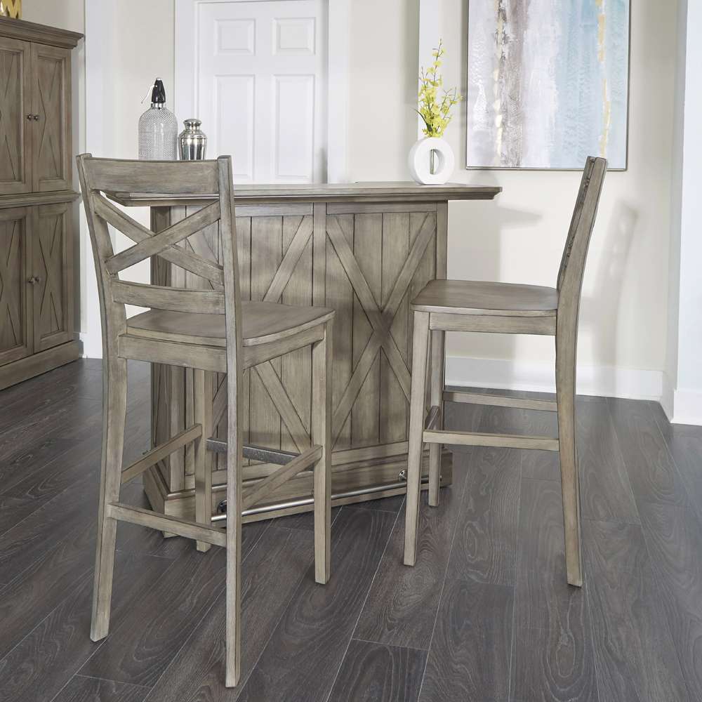 Homestyles - Mountain Lodge Gray 3 Piece Bar Set - 5525-998 veiw 2