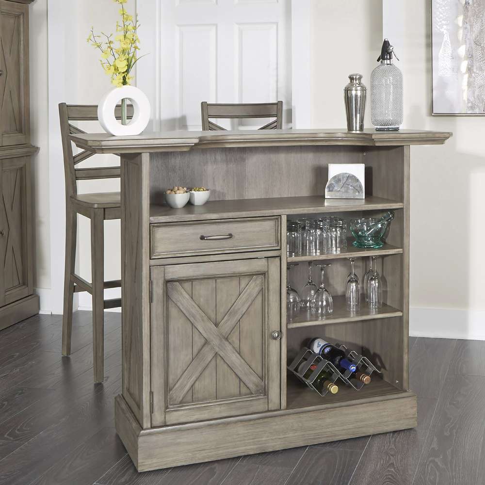 Homestyles - Mountain Lodge Gray 3 Piece Bar Set - 5525-998 veiw 4