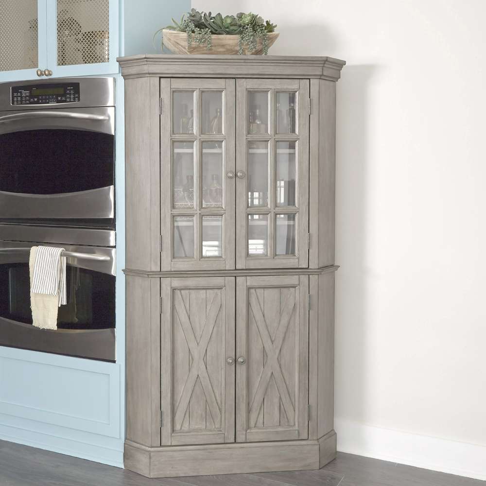 Homestyles - Mountain Lodge Gray Corner Cabinet - 5525-68 veiw 2