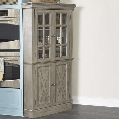Homestyles - Mountain Lodge Gray Corner Cabinet - 5525-68 veiw 3