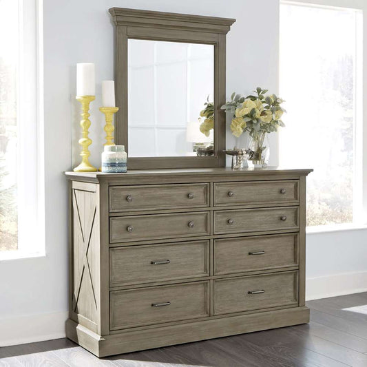 Homestyles - Mountain Lodge Gray Dresser with Mirror - 5525-74 veiw 2