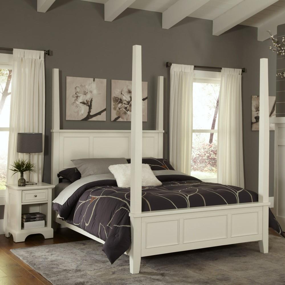 Homestyles Furniture - Naples White Queen Bed and Nightstand - 5530-5202 veiw 1
