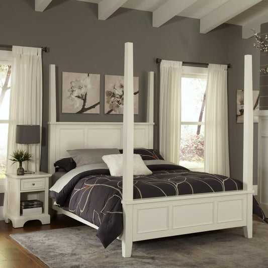 Homestyles Furniture - Naples White Queen Bed and Nightstand - 5530-5202 veiw 1