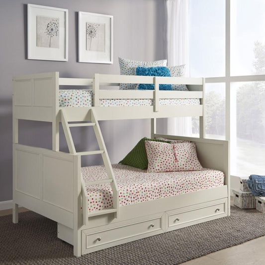 Homestyles Furniture - Naples White Twin Over Full Bunk Bed - 5530-55D veiw 1