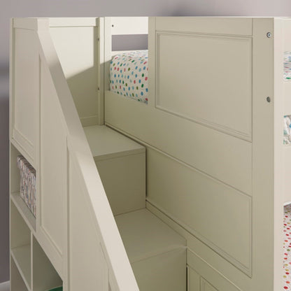Homestyles Furniture - Naples White Twin Over Full Bunk Bed - 5530-55D veiw 3