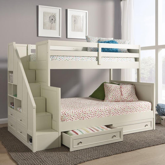 Homestyles Furniture - Naples White Twin Over Full Bunk Bed - 5530-56D veiw 1