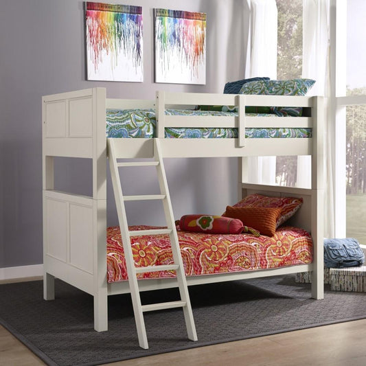 Homestyles Furniture - Naples White Twin Over Twin Bunk Bed - 5530-54 veiw 1