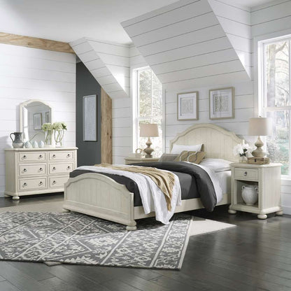 Homestyles - Provence Off-White Queen Bed with Nightstand and Dresser with Mirror - 5502-5022 veiw 2
