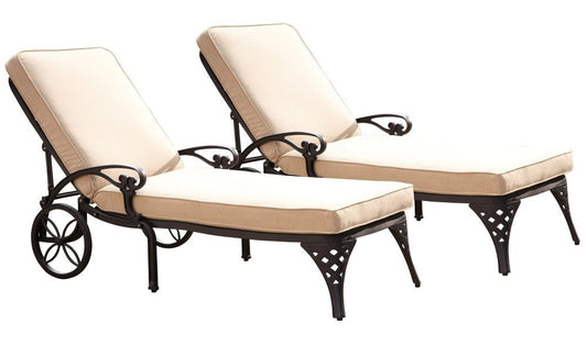 Homestyles Furniture - Sanibel Black Chaise Lounge with Cushion - 6654-83C veiw 1