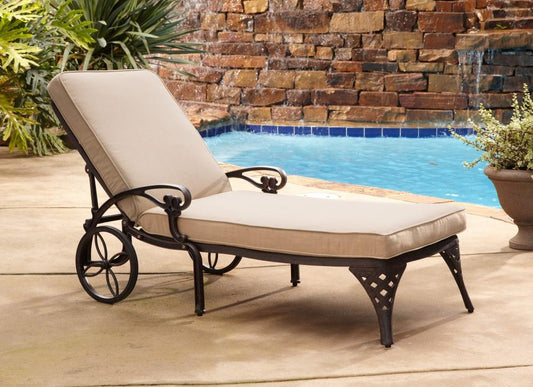 Homestyles Furniture - Sanibel Brown Chaise Lounge with Cushion - 6655-83C veiw 2