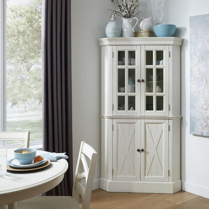Homestyles Furniture - Seaside Lodge White Corner Cabinet - 5523-68 veiw 1
