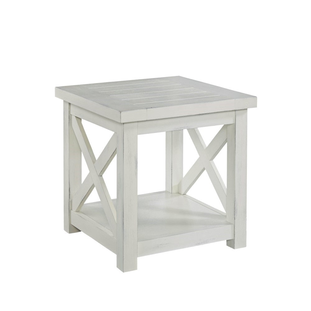 Homestyles Furniture - Seaside Lodge White End Table - 5523-20 veiw 1