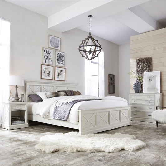 Homestyles Furniture - Seaside Lodge White King Bed, Nightstand and Chest - 5523-6021 veiw 1