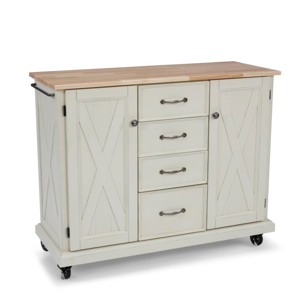 Homestyles Furniture - Seaside Lodge White Kitchen Cart - 5523-951 veiw 1