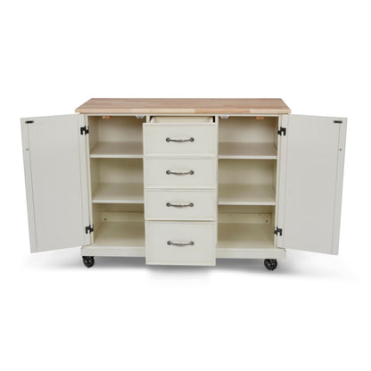 Homestyles Furniture - Seaside Lodge White Kitchen Cart - 5523-951 veiw 2