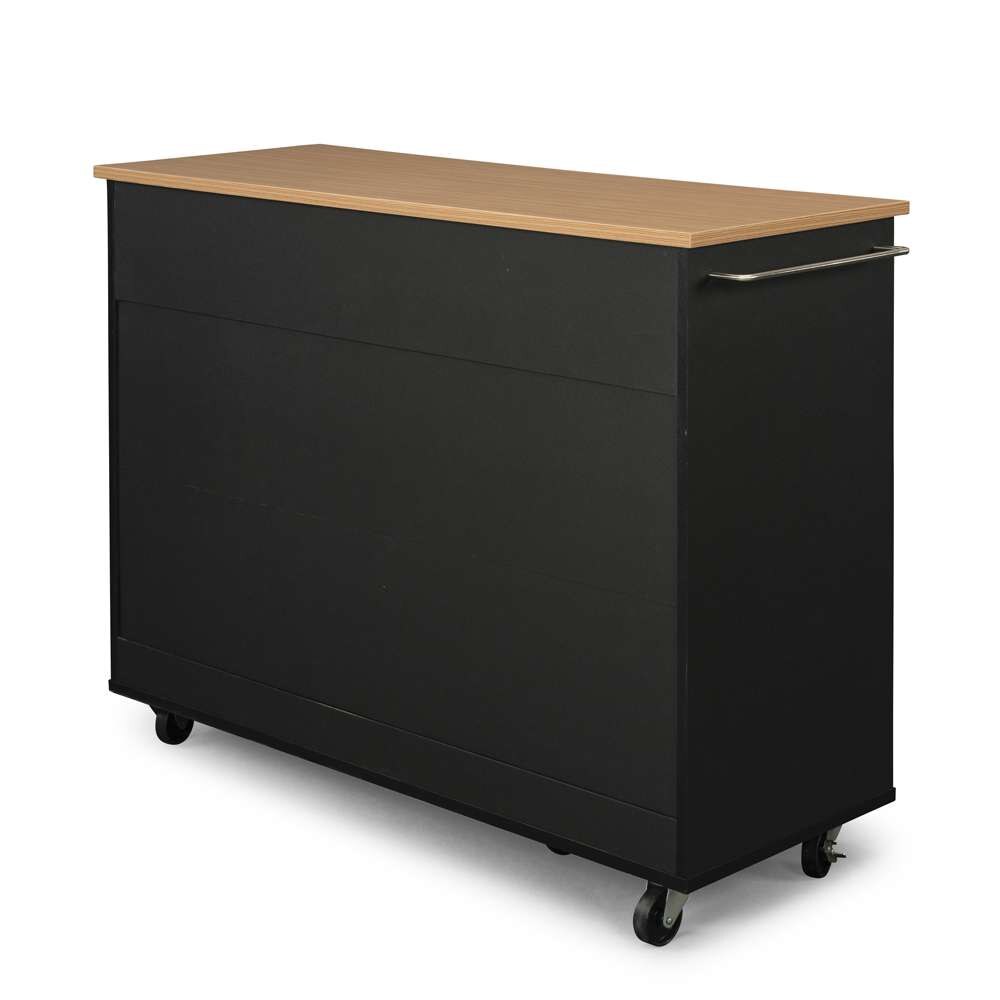 Homestyles - Storage Plus Black Kitchen Cart with doors - 4411-95 veiw 4
