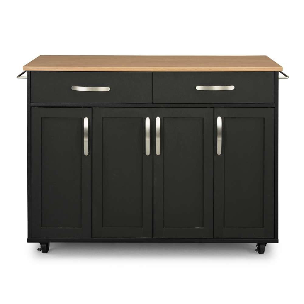Homestyles - Storage Plus Black Kitchen Cart with doors - 4411-95 veiw 5